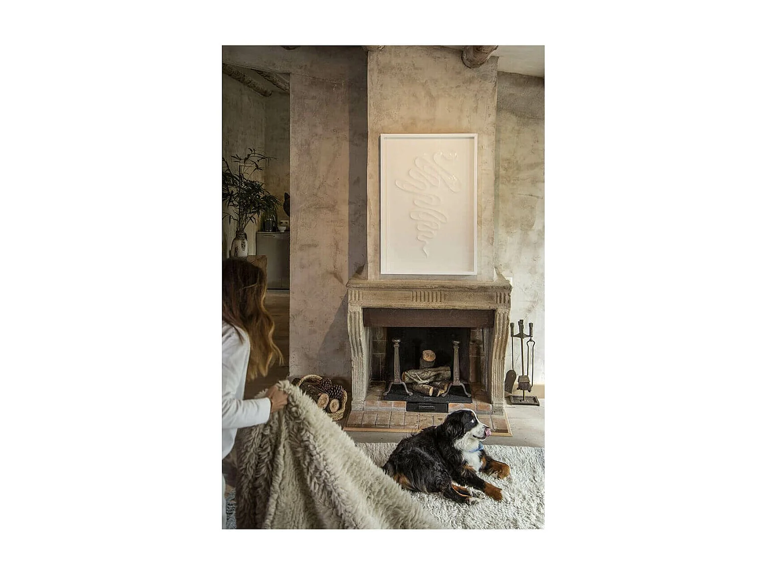 Alfombra de lana - tonos rosas - 200 x 300 cm