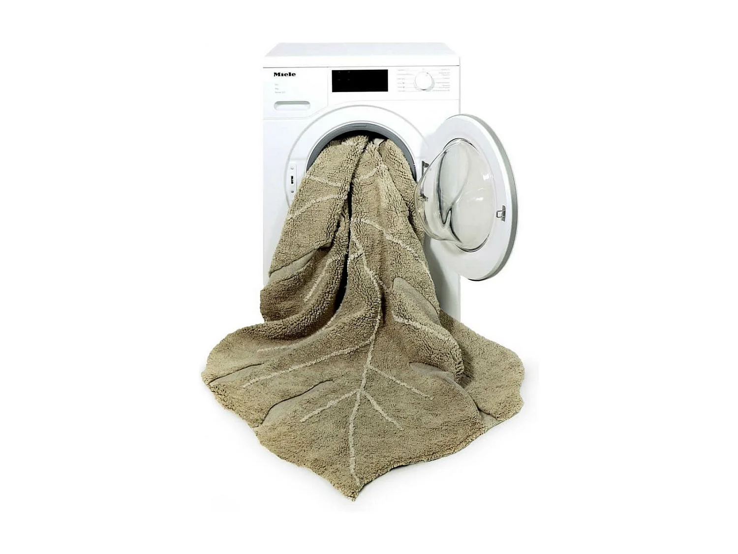 Tapis en forme de feuille pour salon Monstera Lorena Canals Originale Naturel Fait main Ta