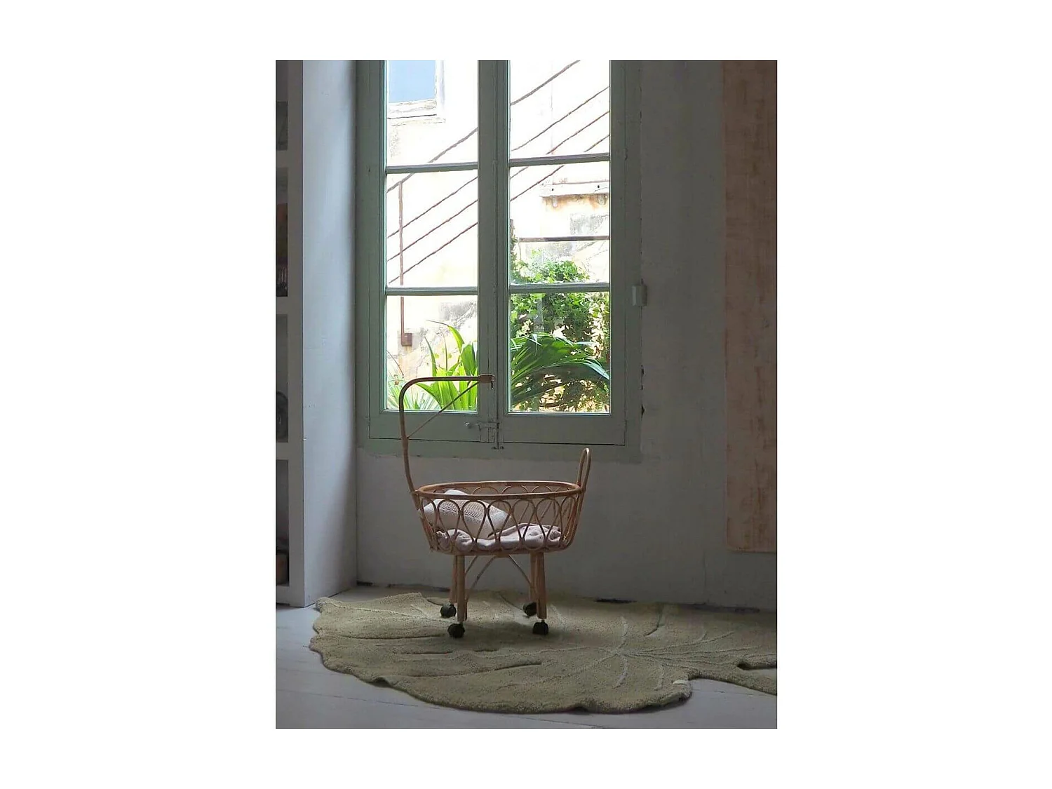 Tapis en forme de feuille pour salon Monstera Lorena Canals Originale Naturel Fait main Ta