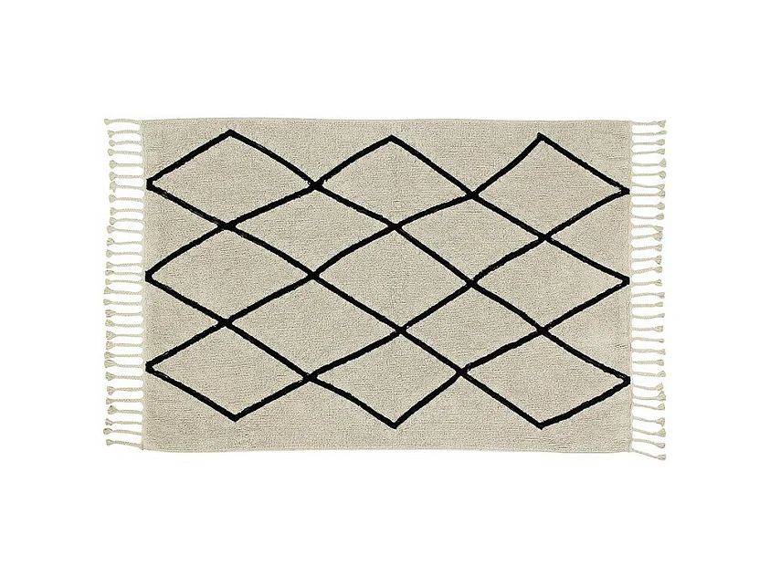 Tapis lavable en machine avec franges Bereber Lorena Canals Rectangulaire Design Fait main