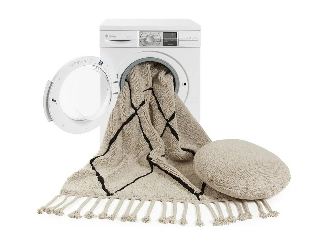 Alfombra de algodón Ber - beige - 80 x 230