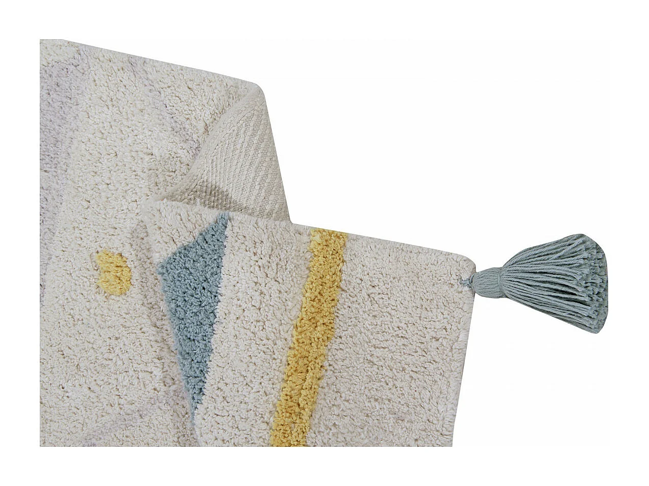 Tapis avec franges lavable en machine Azteca Lorena Canals Rectangulaire Design Fait main