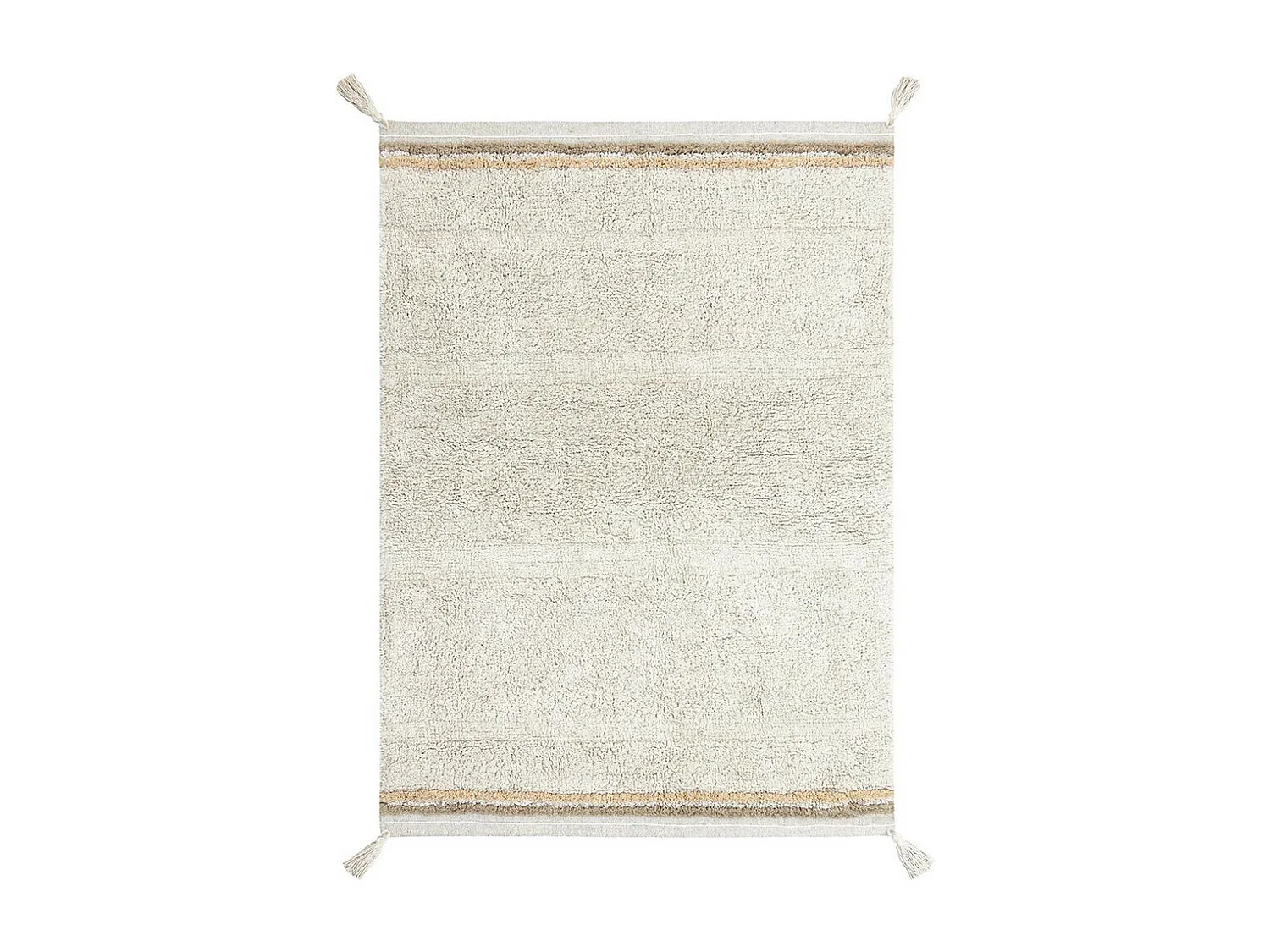 Tapis avec pompons lavable en machine design Bloom Rectangulaire Design Fait main Tapis la