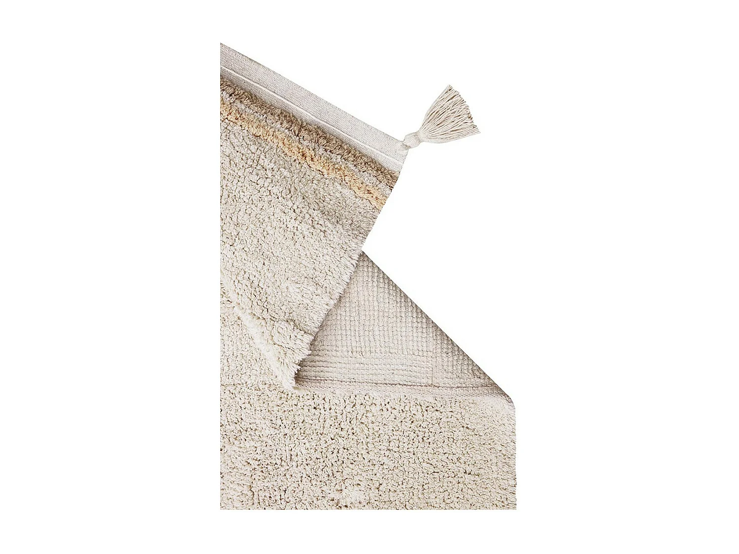 Tapis avec pompons lavable en machine design Bloom Rectangulaire Design Fait main Tapis la