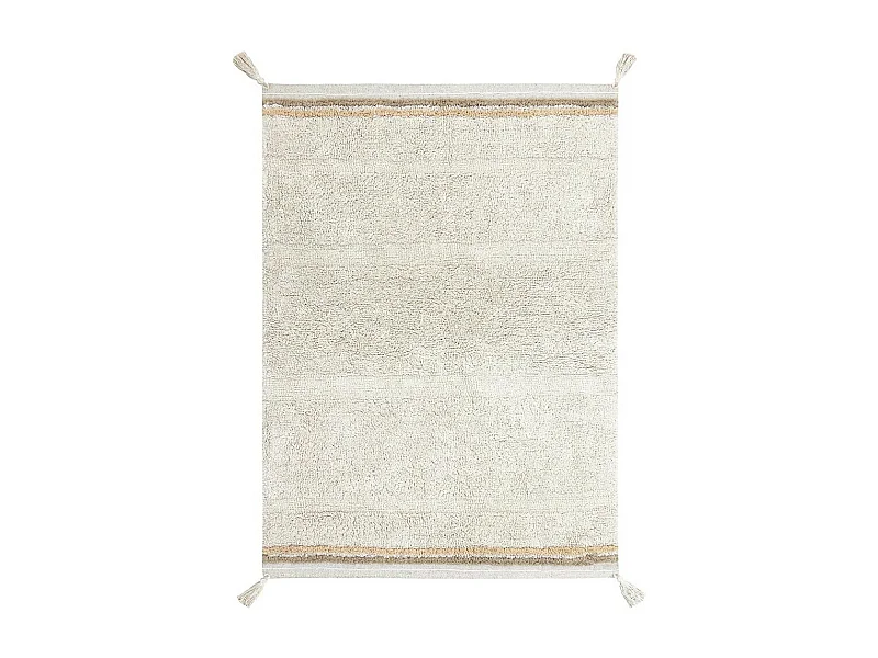 Tapis avec pompons lavable en machine design Bloom Rectangulaire Design Fait main Tapis la