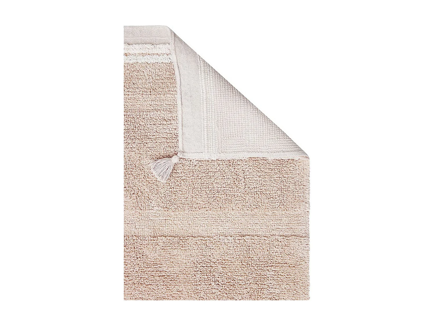 Tapis avec pompons lavable en machine design Bloom Rectangulaire Design Fait main Tapis la