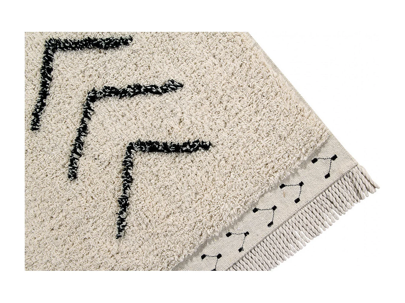 Tapis ethnique en coton fait main beige Bereber Rhombs Lorena Canals Rectangulaire Design