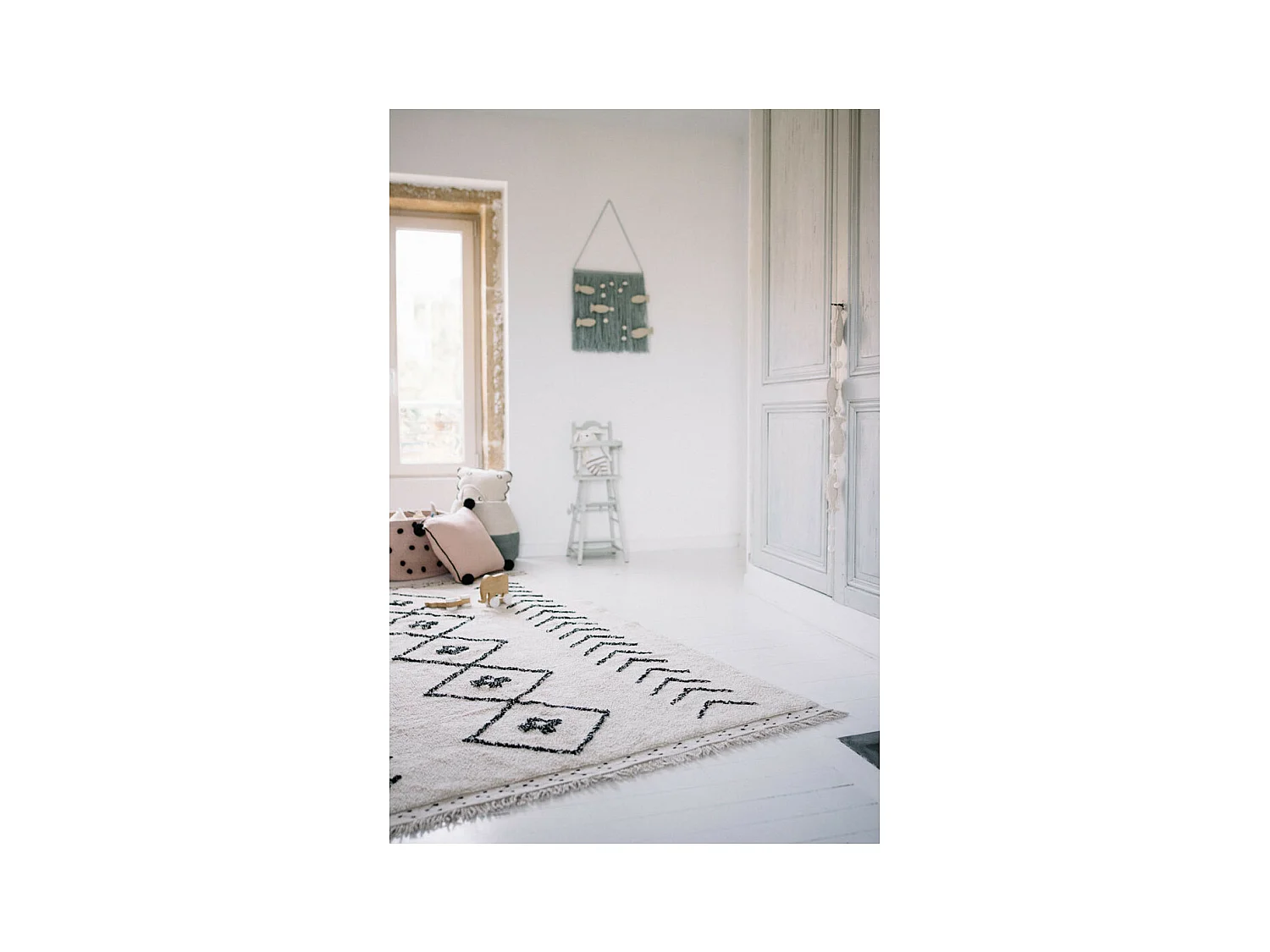 Alfombra de algodón Ber Rhombs - Beige - 120 x 170