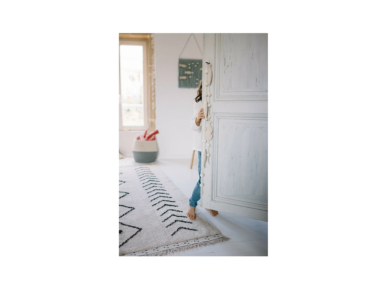 Alfombra de algodón Ber Rhombs - Beige - 120 x 170