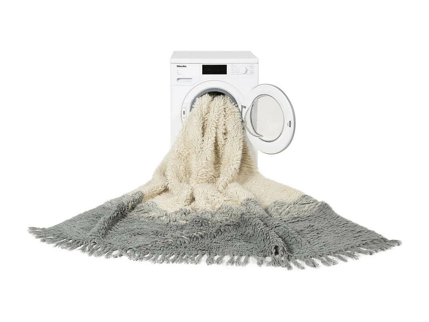 Tapis en laine lavable en machine dégradé avec franges Sound Lorena Canals Rectangulaire D