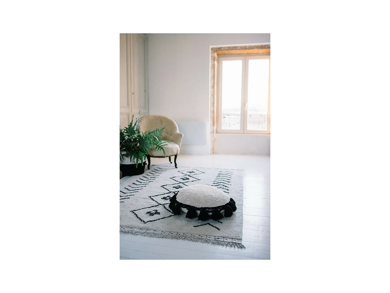 Alfombra de algodón Ber Rhombs - Beige - 140 x 210