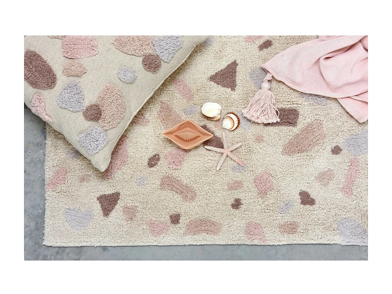 Tapis moderne en coton Terrazzo Lorena Canals Rectangulaire Design Fait main Tapis lavable