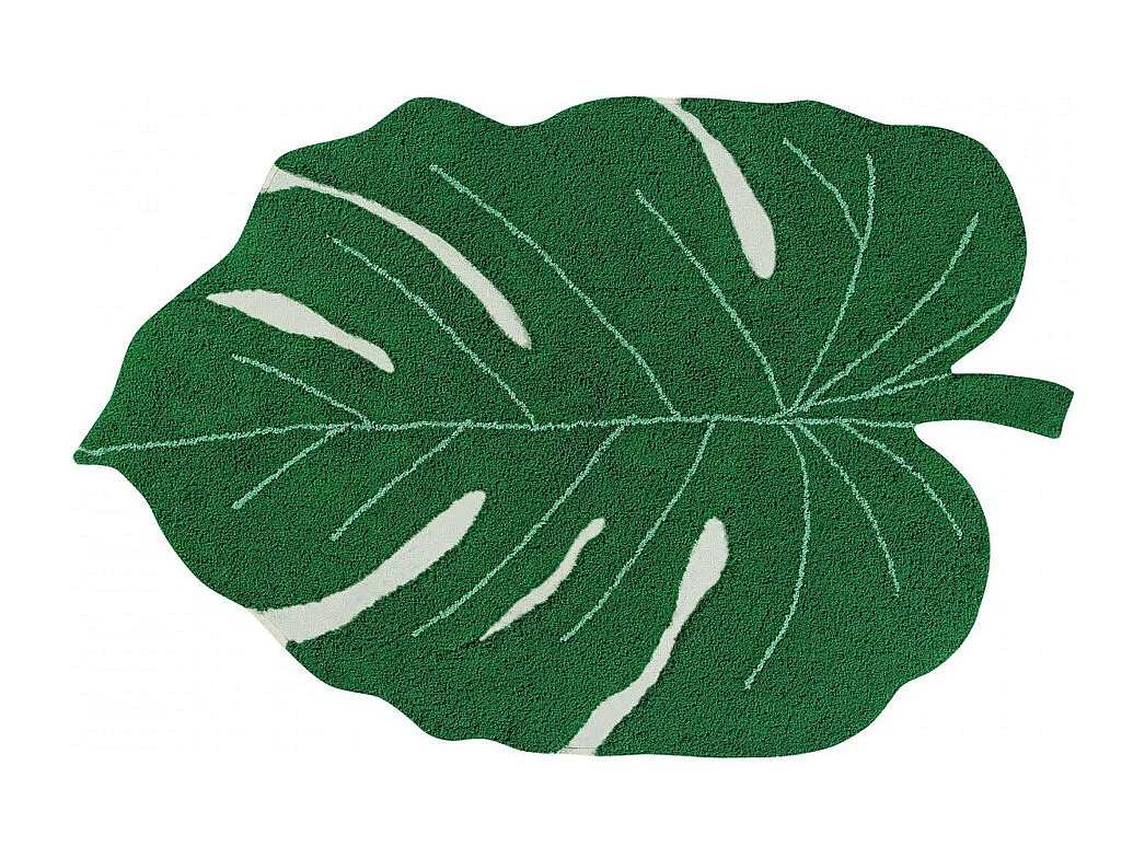 Tapis en forme de feuille pour salon Monstera Lorena Canals Originale Naturel Fait main Ta
