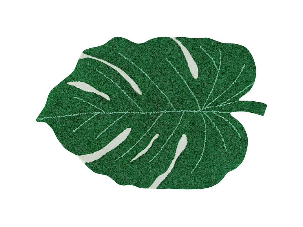 Tapis en forme de feuille pour salon Monstera Lorena Canals Originale Naturel Fait main Ta