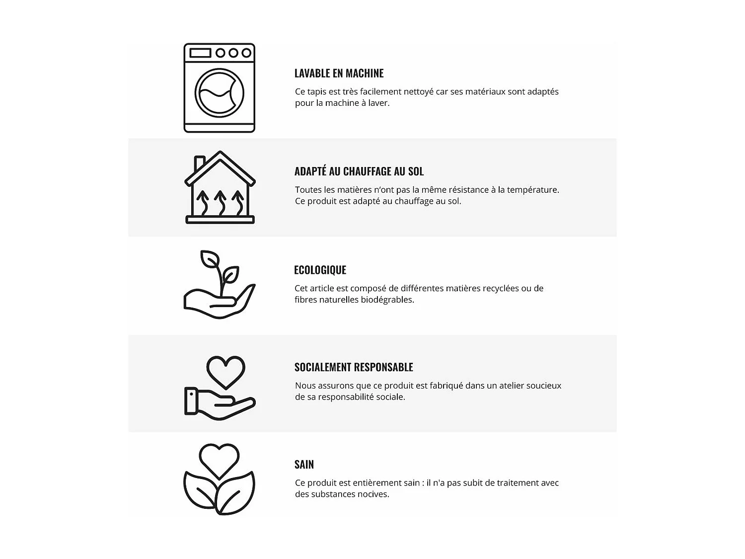 Tapis marron en laine lavable en machine ethnique Karibu Ovale Design Fait main Tapis lava