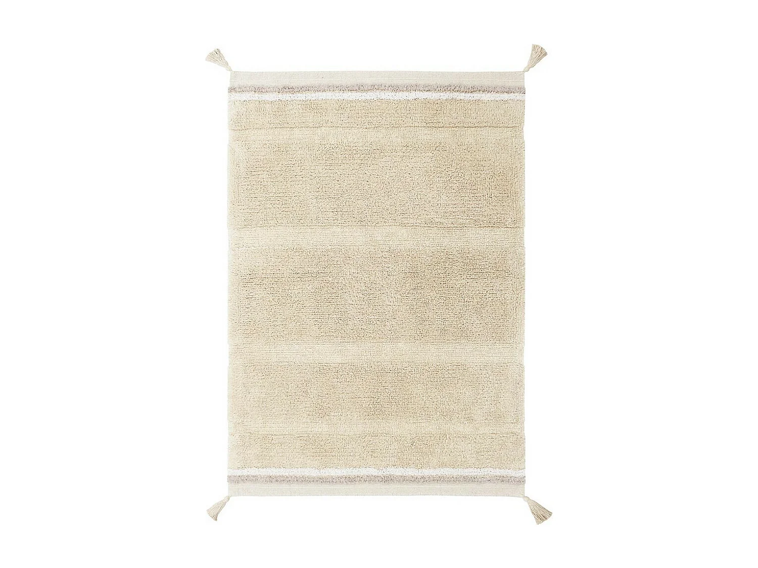 Tapis avec pompons lavable en machine design Bloom Rectangulaire Design Fait main Tapis la