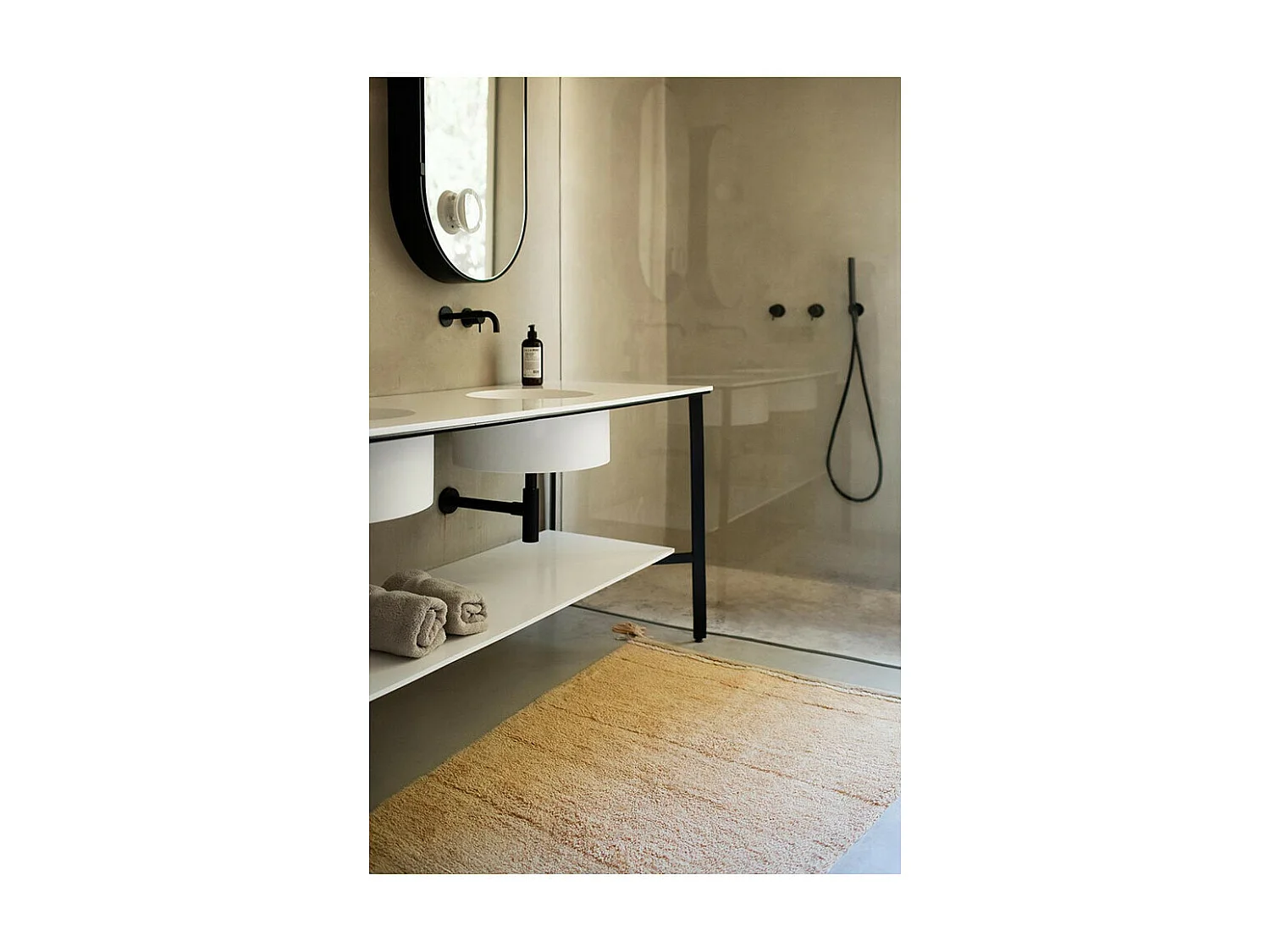 Tapis avec pompons lavable en machine design Bloom Rectangulaire Design Fait main Tapis la