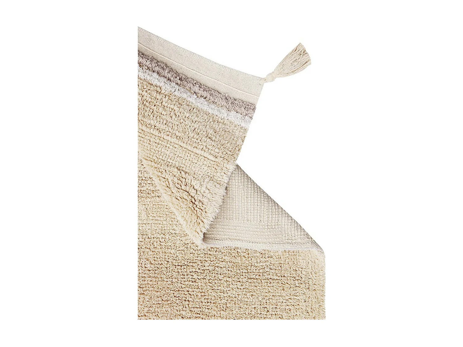 Tapis avec pompons lavable en machine design Bloom Rectangulaire Design Fait main Tapis la