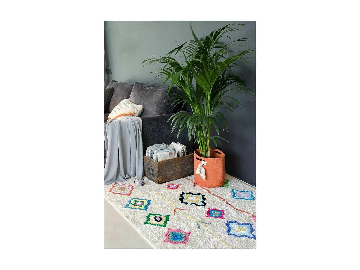 Alfombra de algodón - Estilo bereber - Colorido - 240 x 170 cm