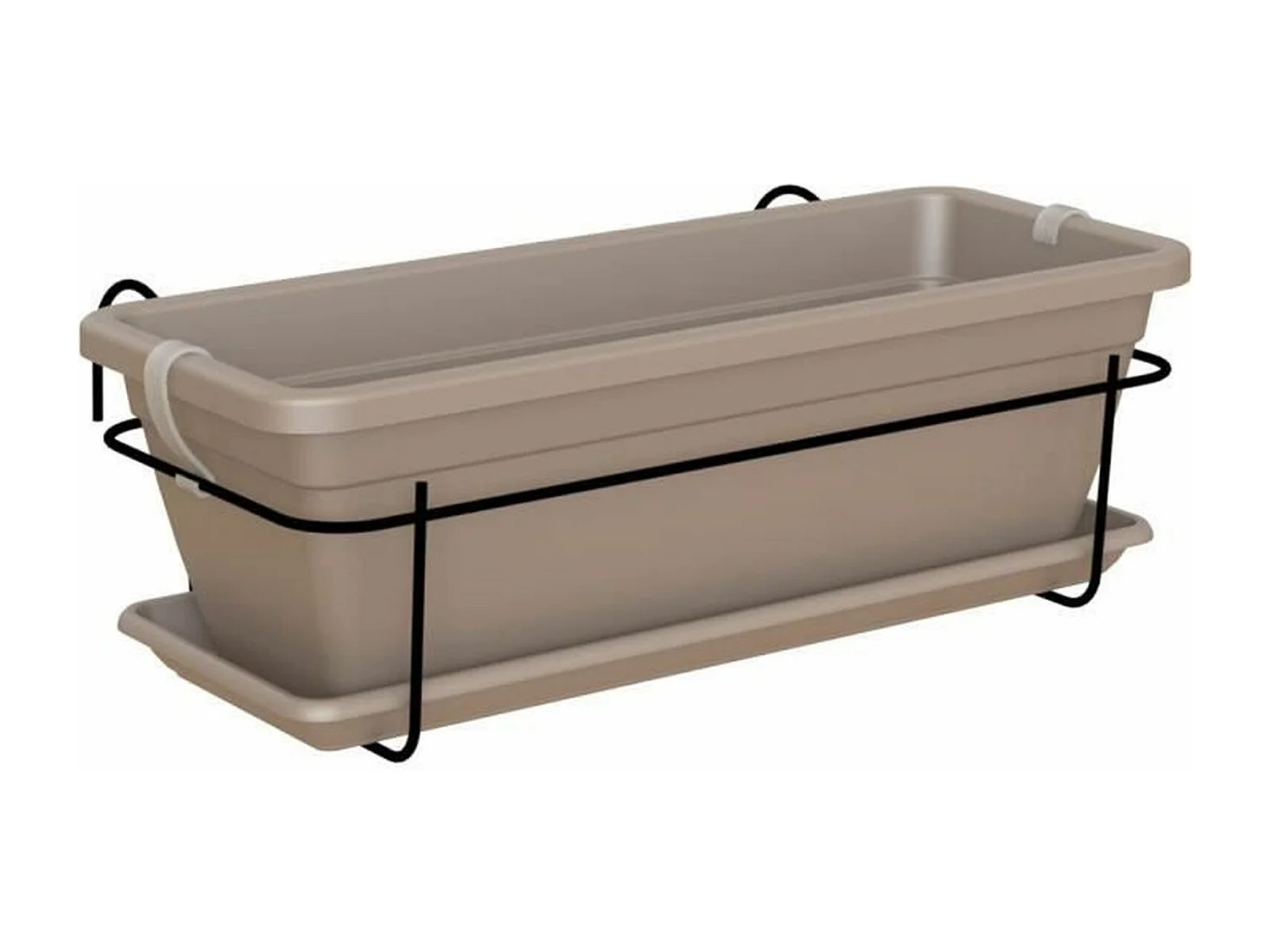 Kit balcon Jardinière 50 cm taupe 50 x 19,5 x Hauteur 16,3 cm - 1,2 L