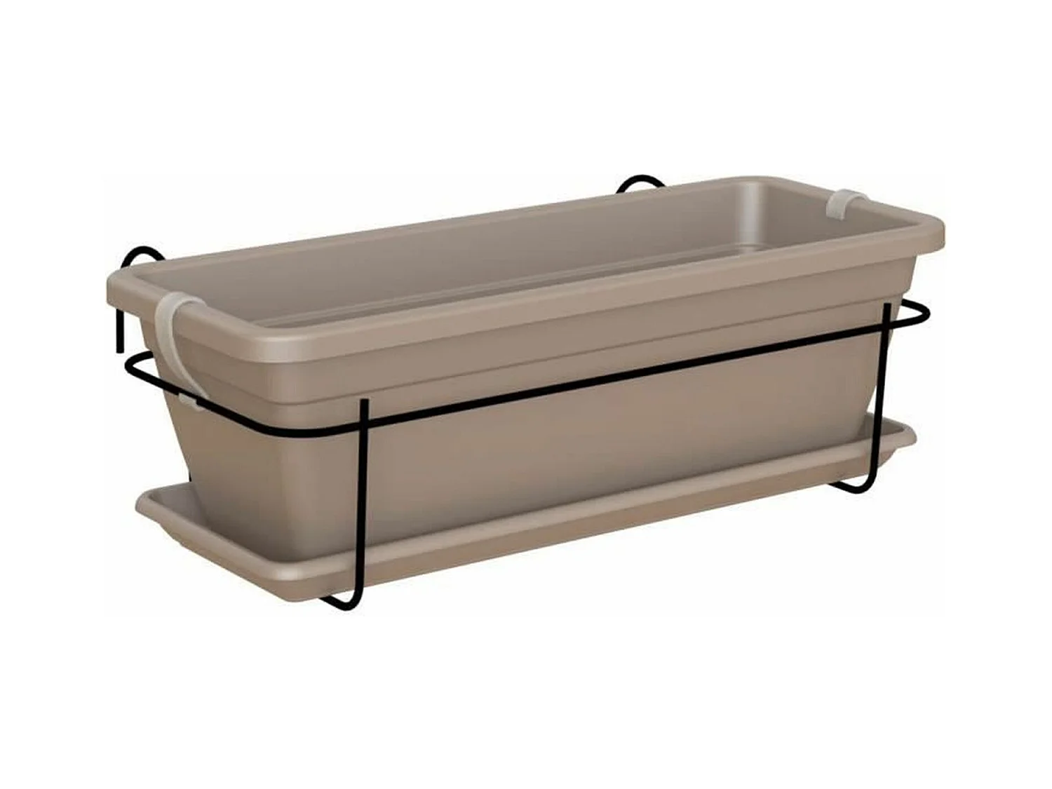 Kit balcon Jardinière 50 cm taupe 50 x 19,5 x Hauteur 16,3 cm - 1,2 L