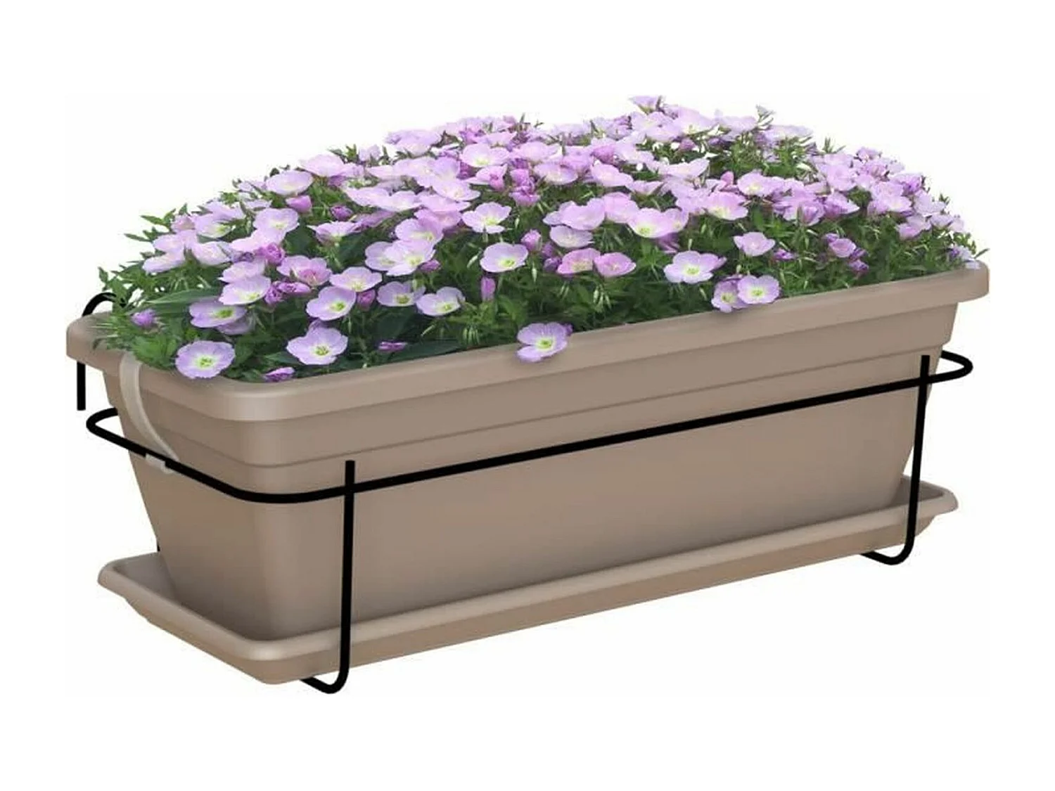 Kit balcon Jardinière 50 cm taupe 50 x 19,5 x Hauteur 16,3 cm - 1,2 L