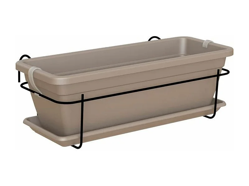 Kit balcon Jardinière 50 cm taupe 50 x 19,5 x Hauteur 16,3 cm - 1,2 L