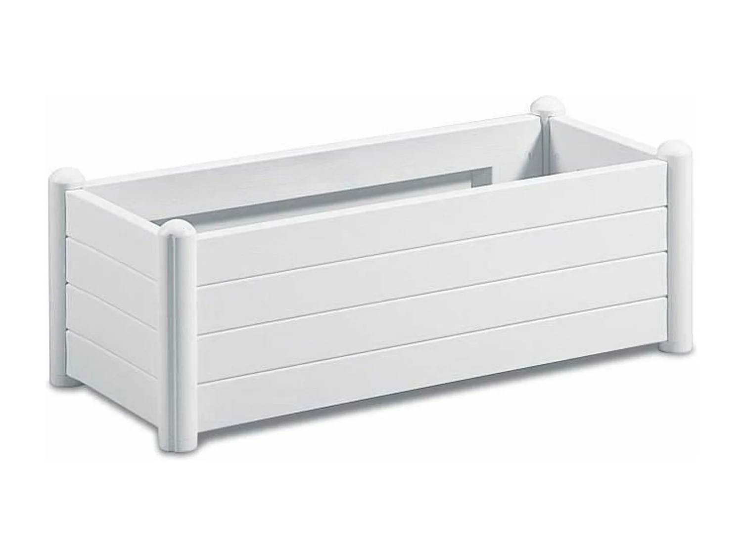 Rechteckiger Blumenkasten – Holzoptik – 100 x 43 x 35 cm – 80 l – Weiß