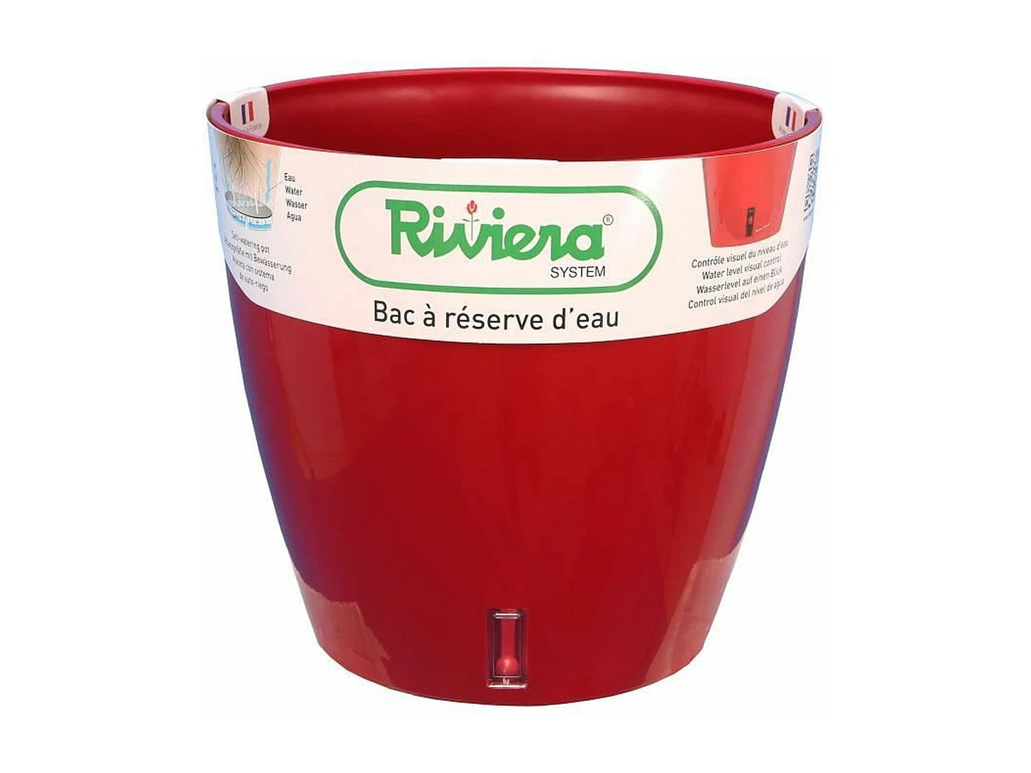 Bac à réserve d'eau - Rond Ø 36 x 33 cm - Rouge