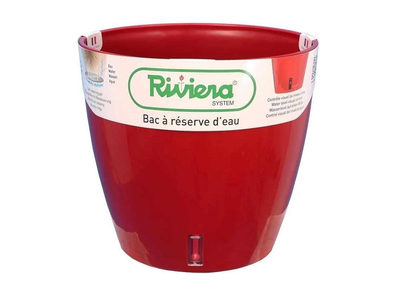 Bac à réserve d'eau - Rond Ø 36 x 33 cm - Rouge