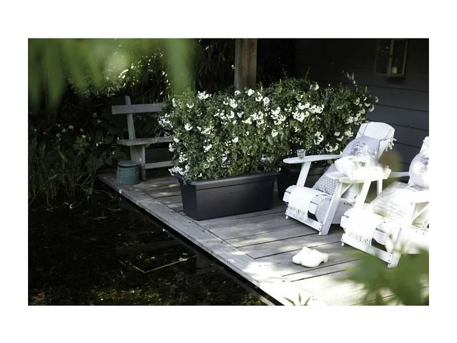 Jardiniere 60 Living schwarz Outdoor XXL 29,5 x B 59,2 x 27,7 cm