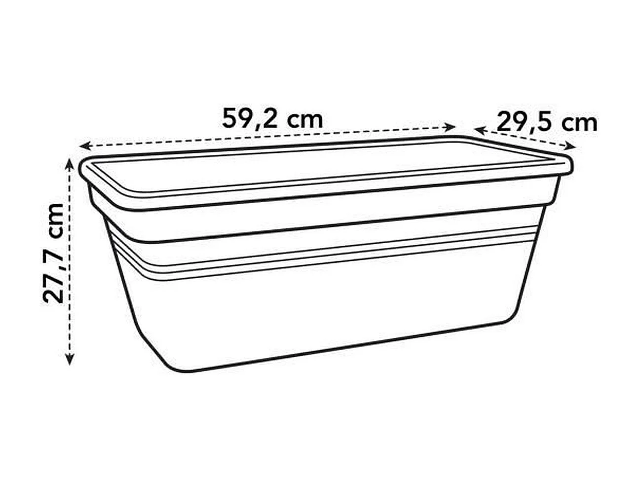 Jardiniere 60 Living schwarz Outdoor XXL 29,5 x B 59,2 x 27,7 cm