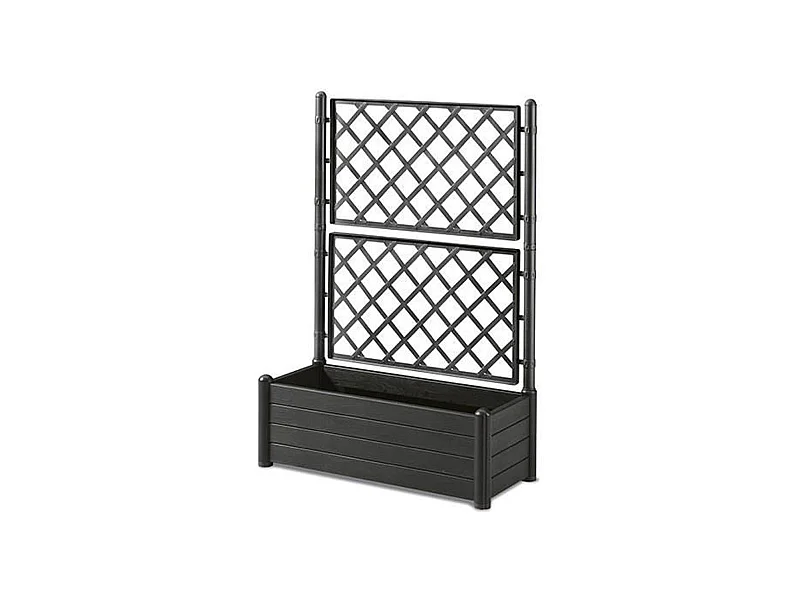 Fioriera rettangolare con traliccio Finitura legno 100 x 43 x 142 cm 80 L grafite