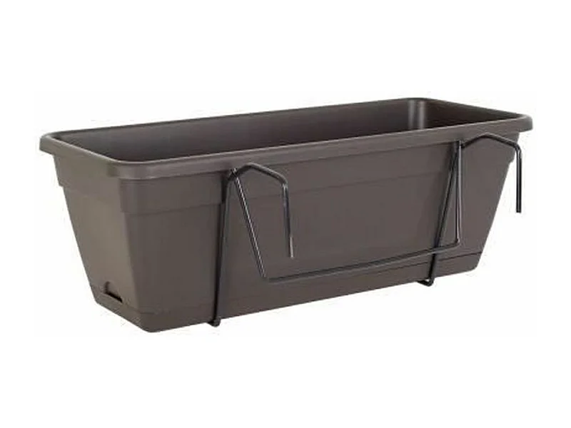 Kit di fioriere con riserva d'acqua 10 L 49 x 19,5 x 16,6 cm grigio antracite