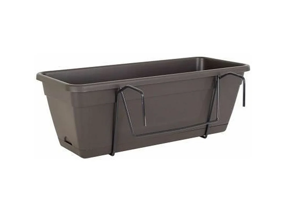 Kit Jardinière Venezia avec réserve d'eau 10 L - 49 x 19,5 x 16,6 cm - Gris anthracite