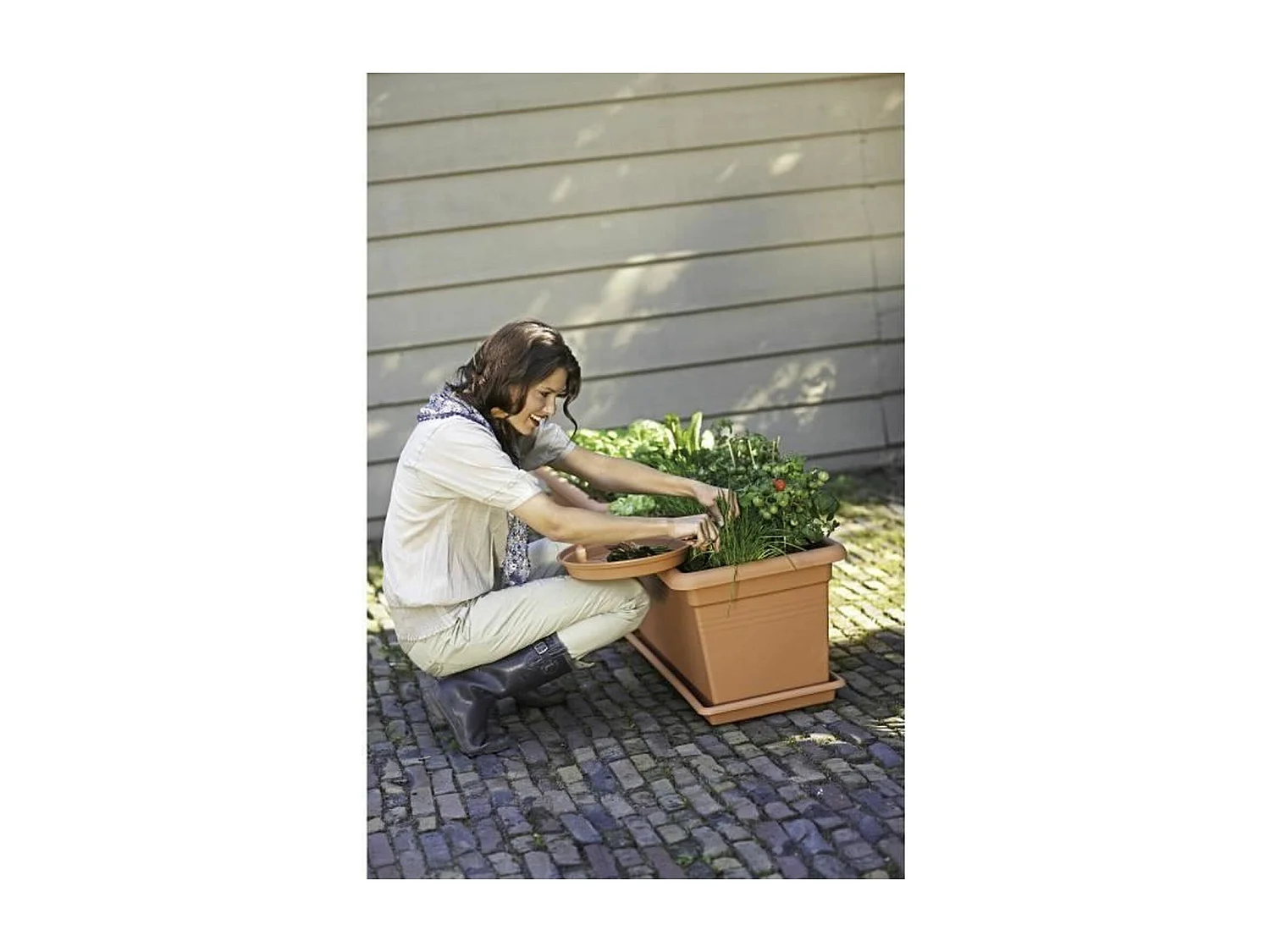 Soucoupe pour jardiniere 100 - Terre cuite doux - XXL - Extérieur Ø 89,7 x 5,7 cm