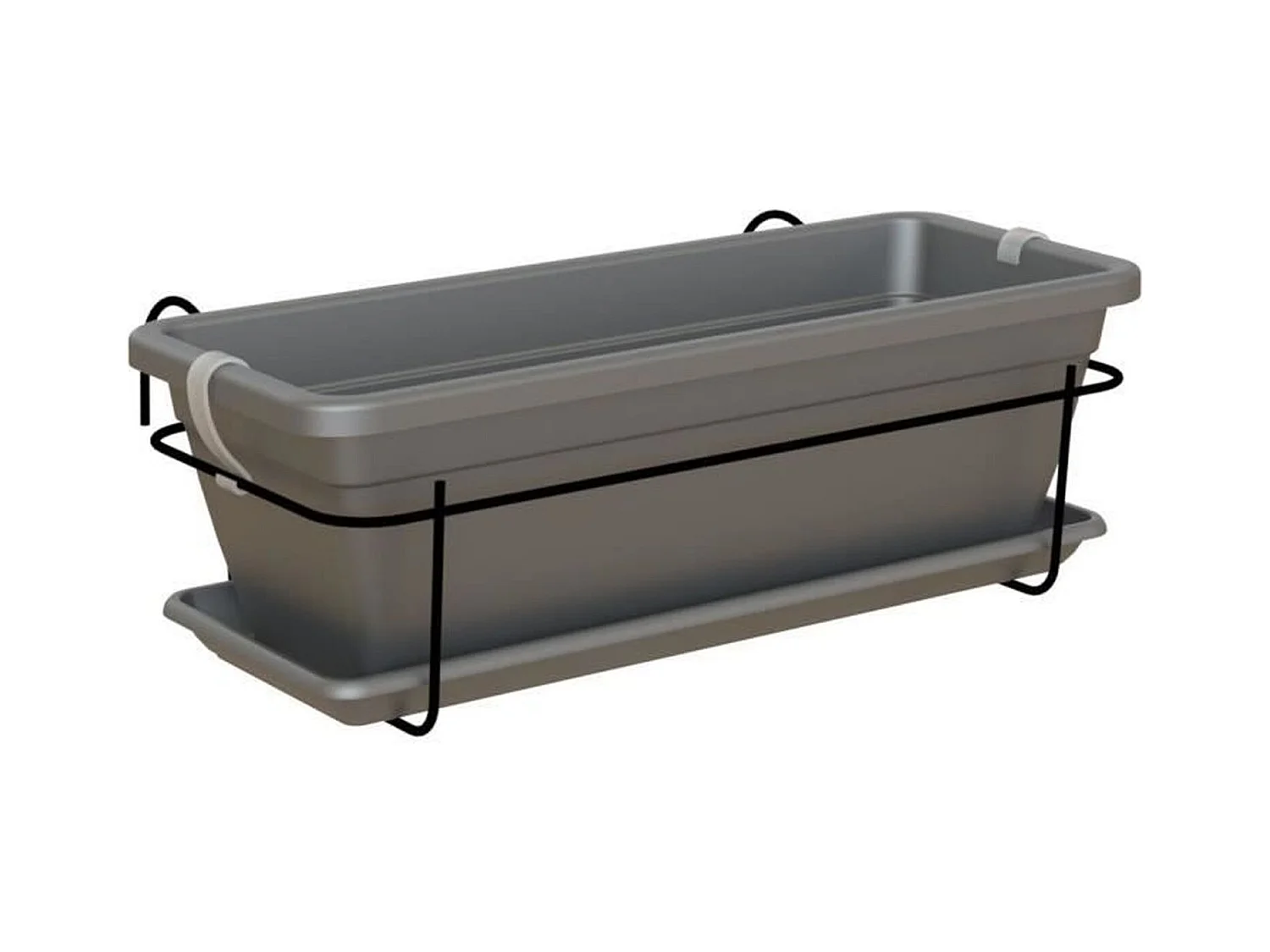 Kit balcon jardinière anthracite 50 x 19,5 x Hauteur 16 cm - 1,1 L