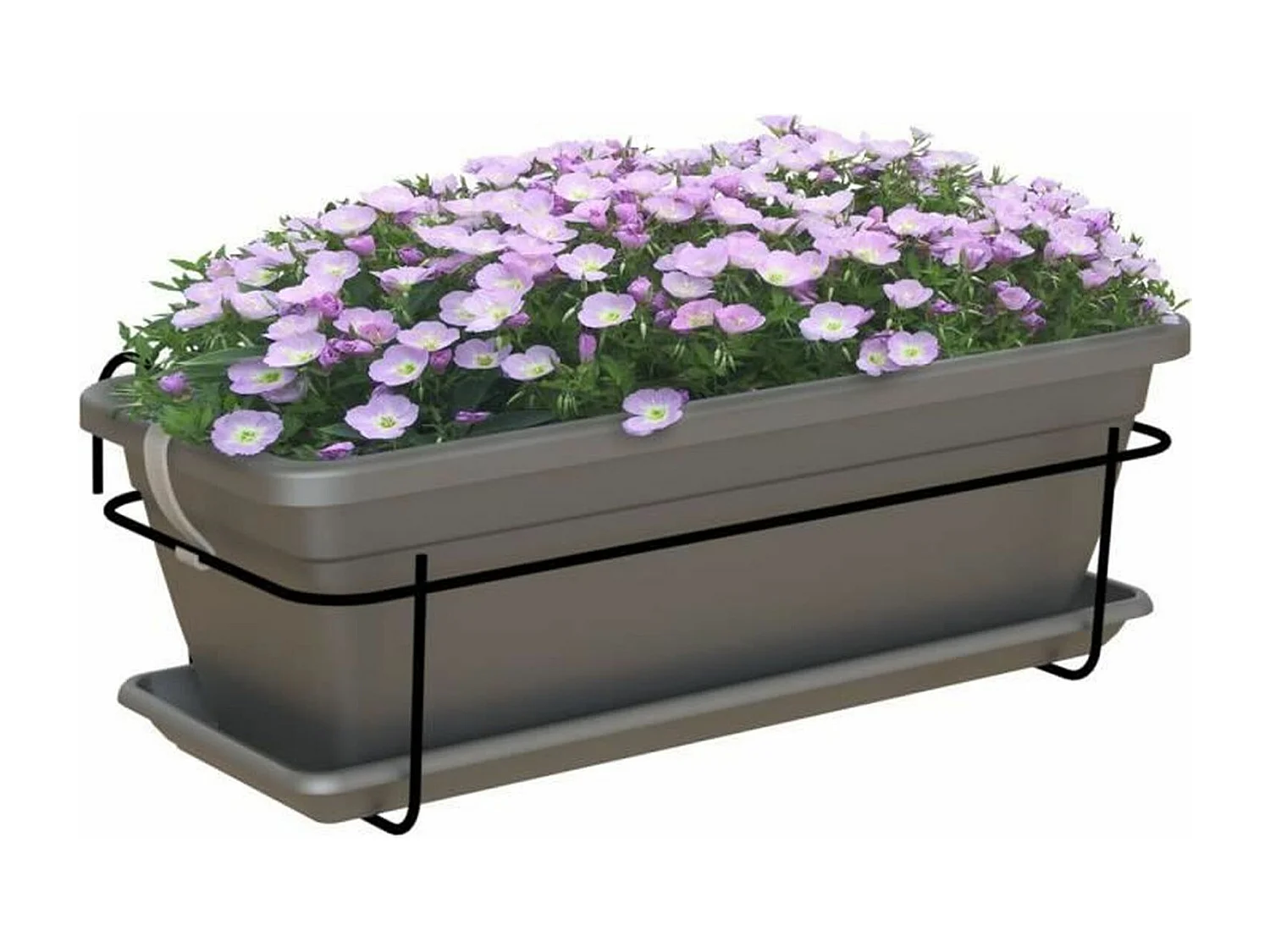 Kit balcon jardinière anthracite 50 x 19,5 x Hauteur 16 cm - 1,1 L