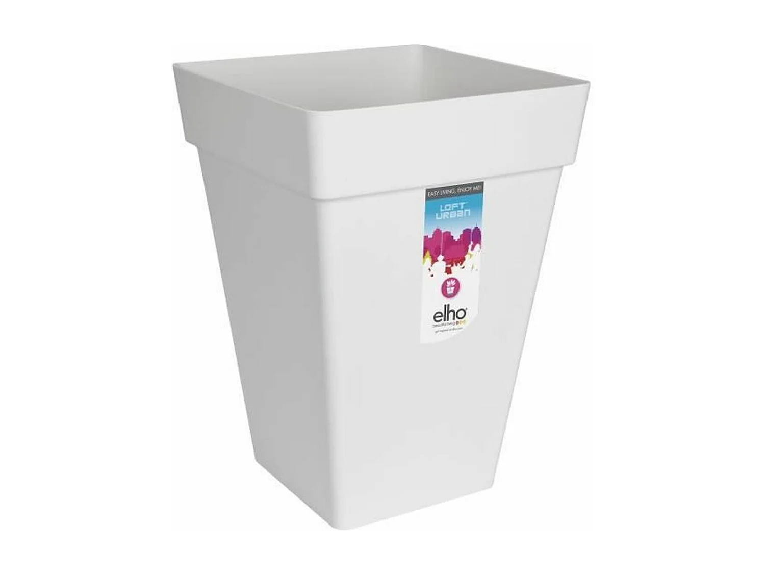 Loft Urban Bac à fleurs Carré Haut 37 - Blanc Ø 37 x 51 cm