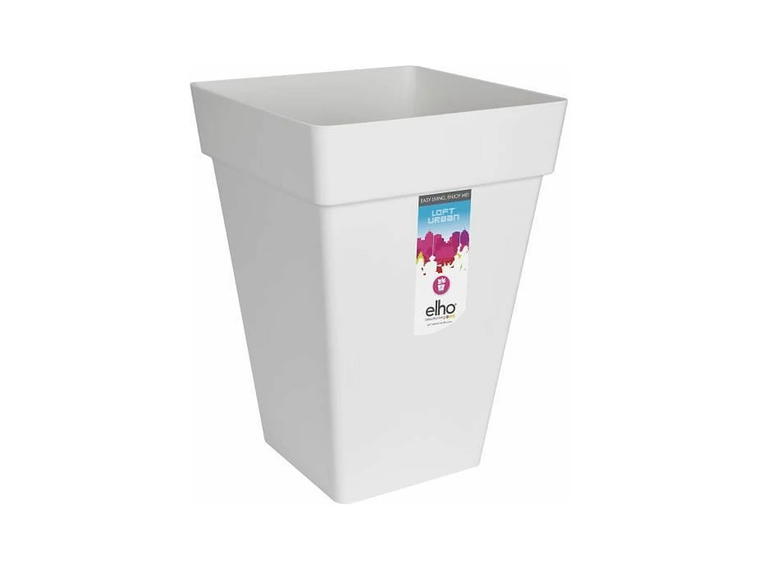 Loft Urban Bac à fleurs Carré Haut 37 - Blanc Ø 37 x 51 cm
