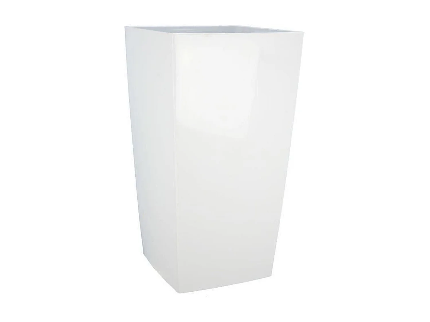 Bac à fleurs carré NUANCE - Plastique - 38x38x69 cm - Blanc