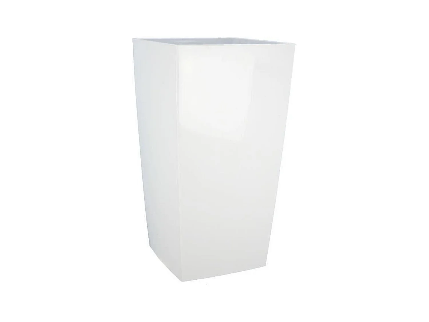 Bac à fleurs carré NUANCE - Plastique - 38x38x69 cm - Blanc