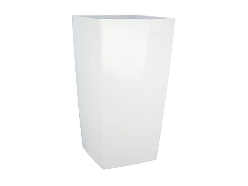 Bac à fleurs carré NUANCE - Plastique - 38x38x69 cm - Blanc