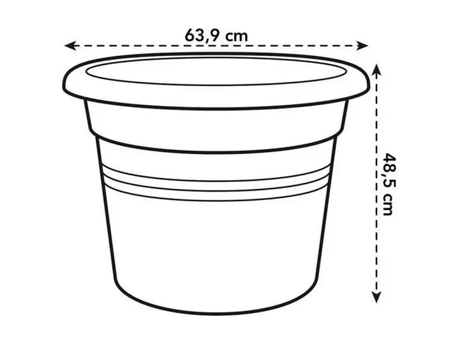 Cilinder 65 Bloembak - Zwart Ø 64 x 49 cm