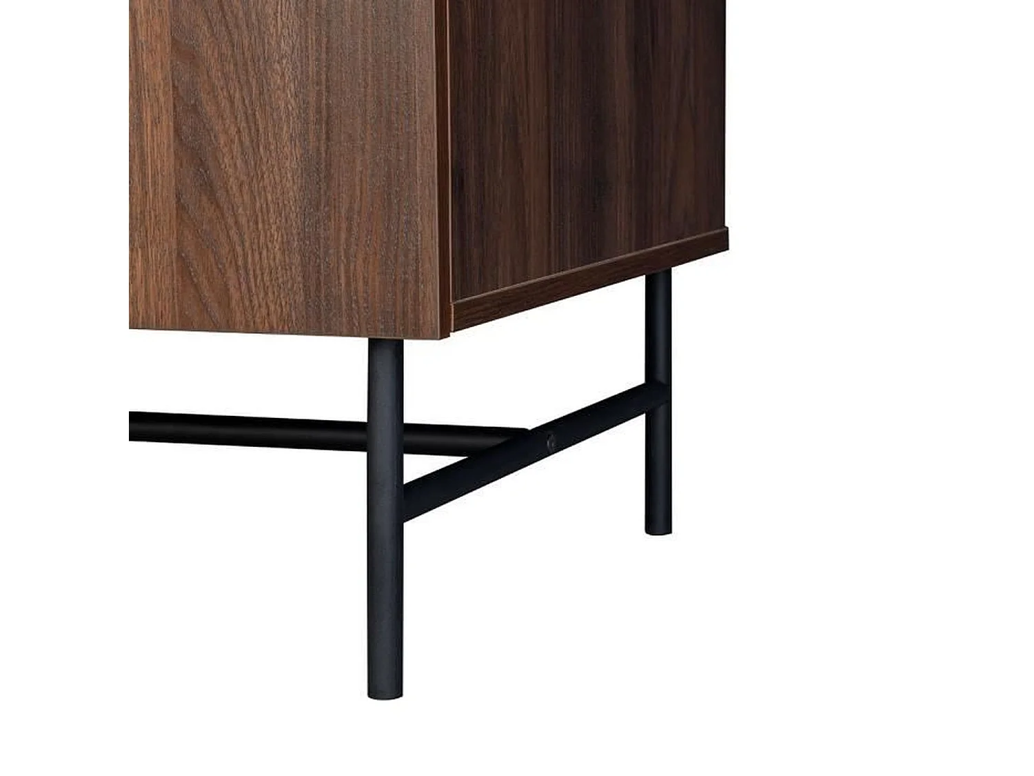 Armario LODGE de 2 puertas en madera y metal - Nogal - 126 x 50 x 190