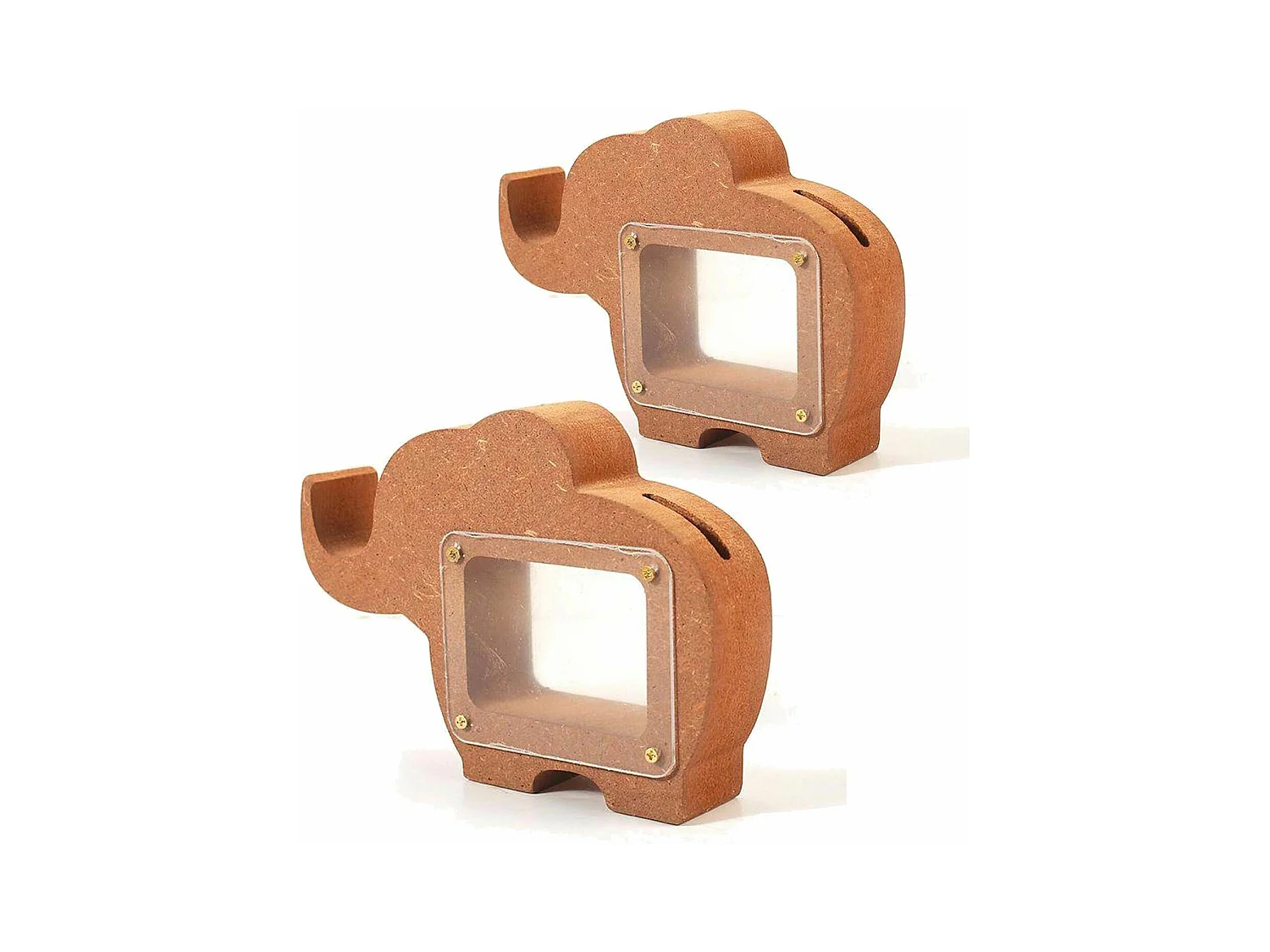 2 tirelires éléphant en bois MDF 15 x 11 x 3 cm