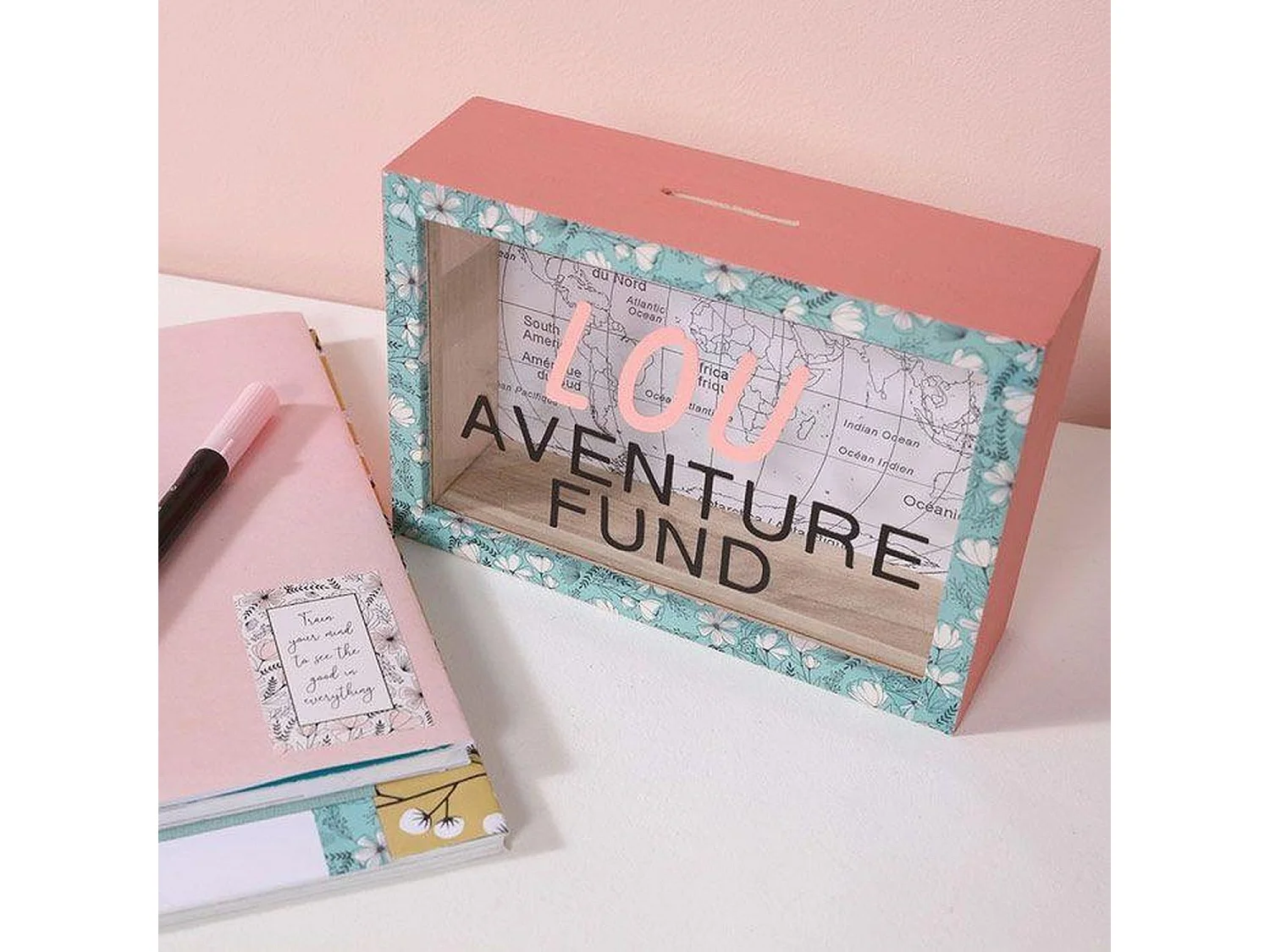 3 aanpasbare houten spaarpotten 12 x 17 cm