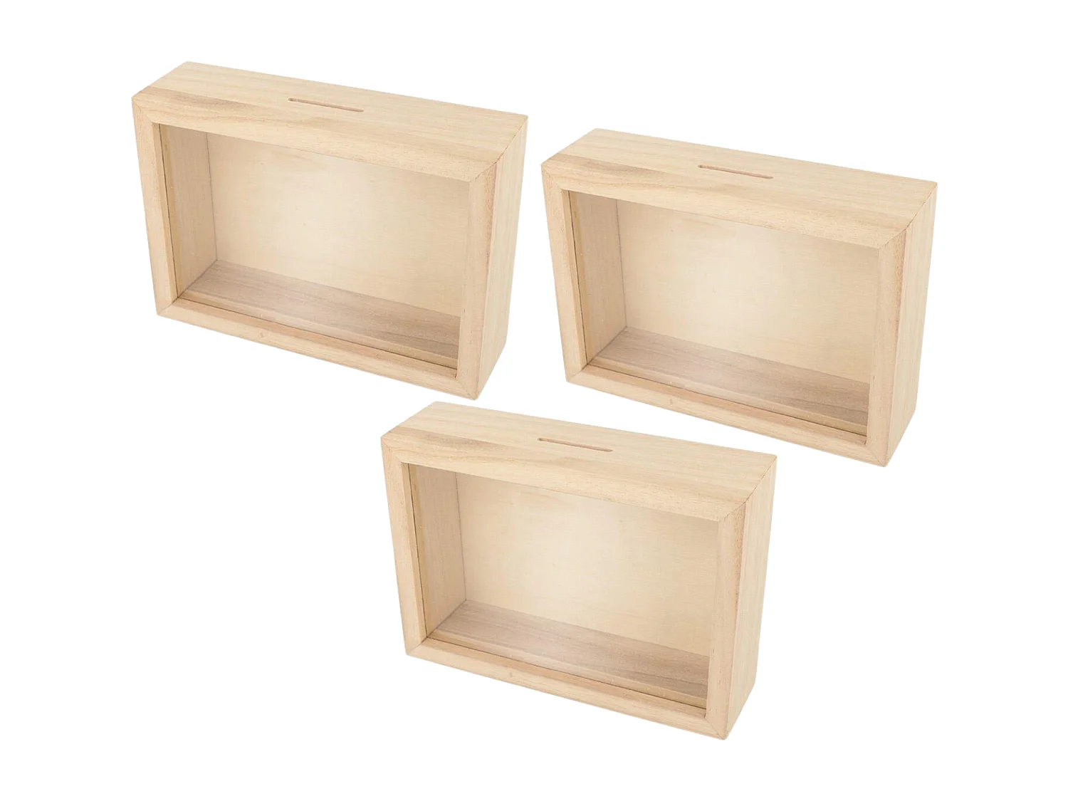 3 huchas de madera para personalizar 12 x 17 cm