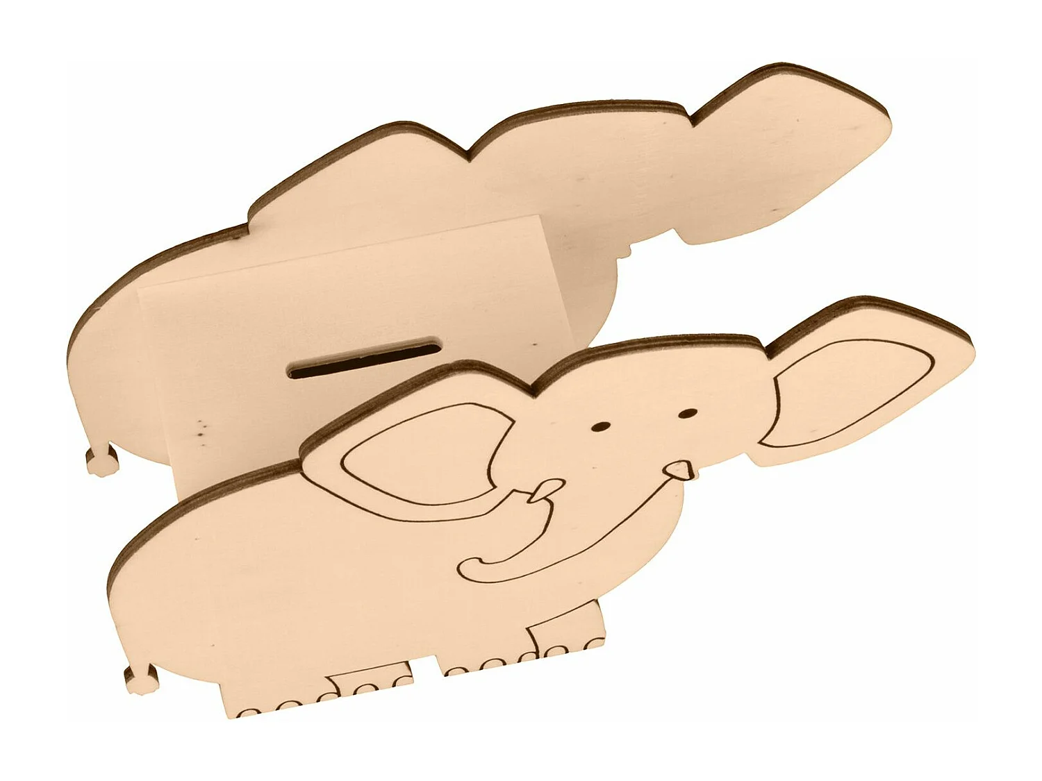 Houten spaarpot in de vorm van een olifant