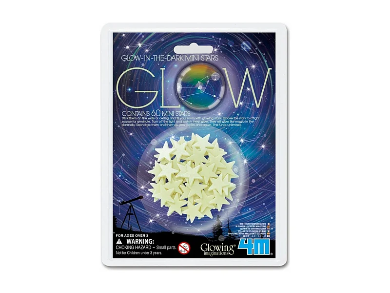 60 mini étoiles phosphorescentes 4M